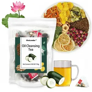 ChaLendar Chrysanthemum Herbal Tea 20 Bags 100g Wax Gourd Lotus Leaf Blend with Lemon Natural Vegan Beverage from China Healthy Drink Oil Cleansing Tea