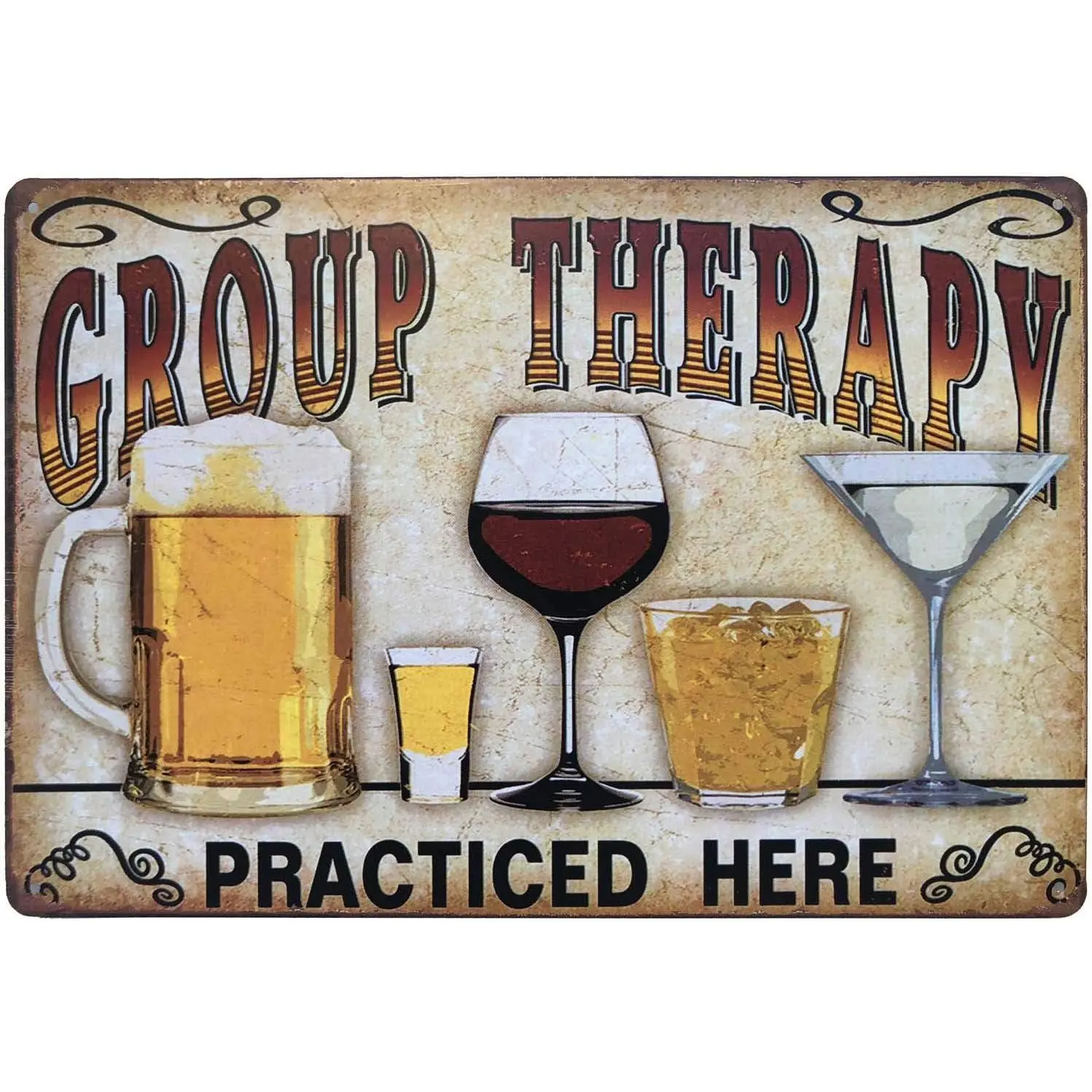 Vintage Lightweight Printed Tin Metal Door Hanging Sign - 12"x8" Coated Surface Durable Home Decoration Plaque, Pre-Drilled Hole for Easy Install, Great for Home or Office, Hang on Door, Shelf, Table, Cafe Wall, Home Supplies