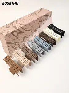 8 pces/set of multi-color large hair grip clip contains gift box matte texture high cranial top shape artifact non-slip firm grip daily commuting, dating all-match hair accessories Hair Claws Set