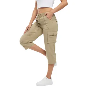 GOPUNE Womens Cargo Capris Hiking Lightweight Khaki Pants 6 Pockets Quick Dry Casual Outdoor Trip Loose Shorts Cropped Cotton  #summervibes #outdoorfun