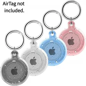4 Pack Waterproof AirTag Case with Keychain, Full-Body Protective Anti-Scratch AirTag Holder Cover with Key Ring, Water-Resistant Tracker Accessories for Dog Collar, Luggage, Keys