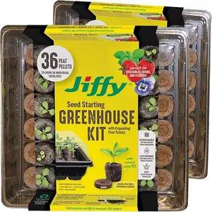 Jiffy Seed Starting Tray Kit, 36 Cell 36mm Peat Pellets with Bonus Plant Growing Set Hydroponic Growing Tent
