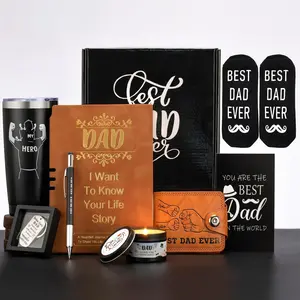 Easter Gift for Dad Fathers Day Birthday Gifts for Papa,Best Dad Ever from Daughter Son Man Black Basket Ideas Set,Birthday Present Box for Papa,Husband,Brother