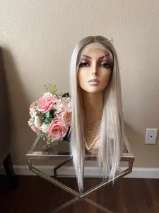 24''Reykjavík lace front straight platinum blonde ombre wig | Little Wig Museum,luxury wig,hairloss, alopeica chemo wig, cosplay costume