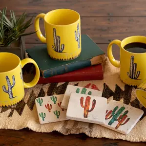 Cactus Coffee Mug and Coaster 8PC Set