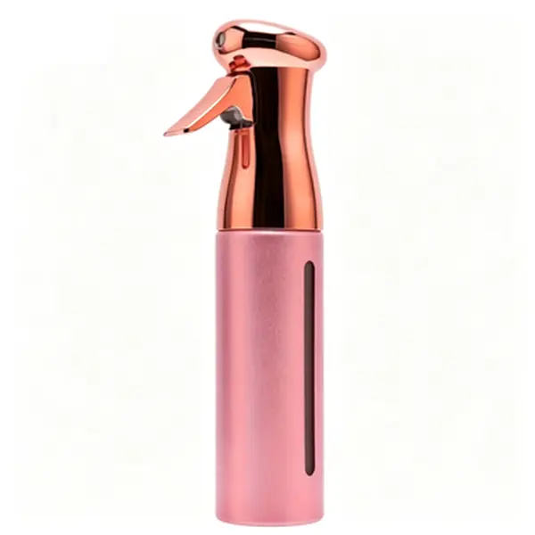 Rose Gold Continuous Spray Bottle, Fine Mist Water Sprayer with Visible Water Level, Empty Refillable Spray Bottle for Hair Styling, Plants, Cleaning, Home & Travel