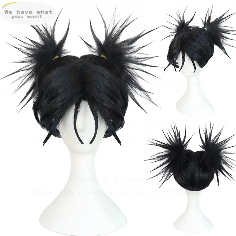 Choso Cosplay Wig Anime Chousou Black Heat Resistant Synthetic Hair Role Play Wigs + Wig Cap