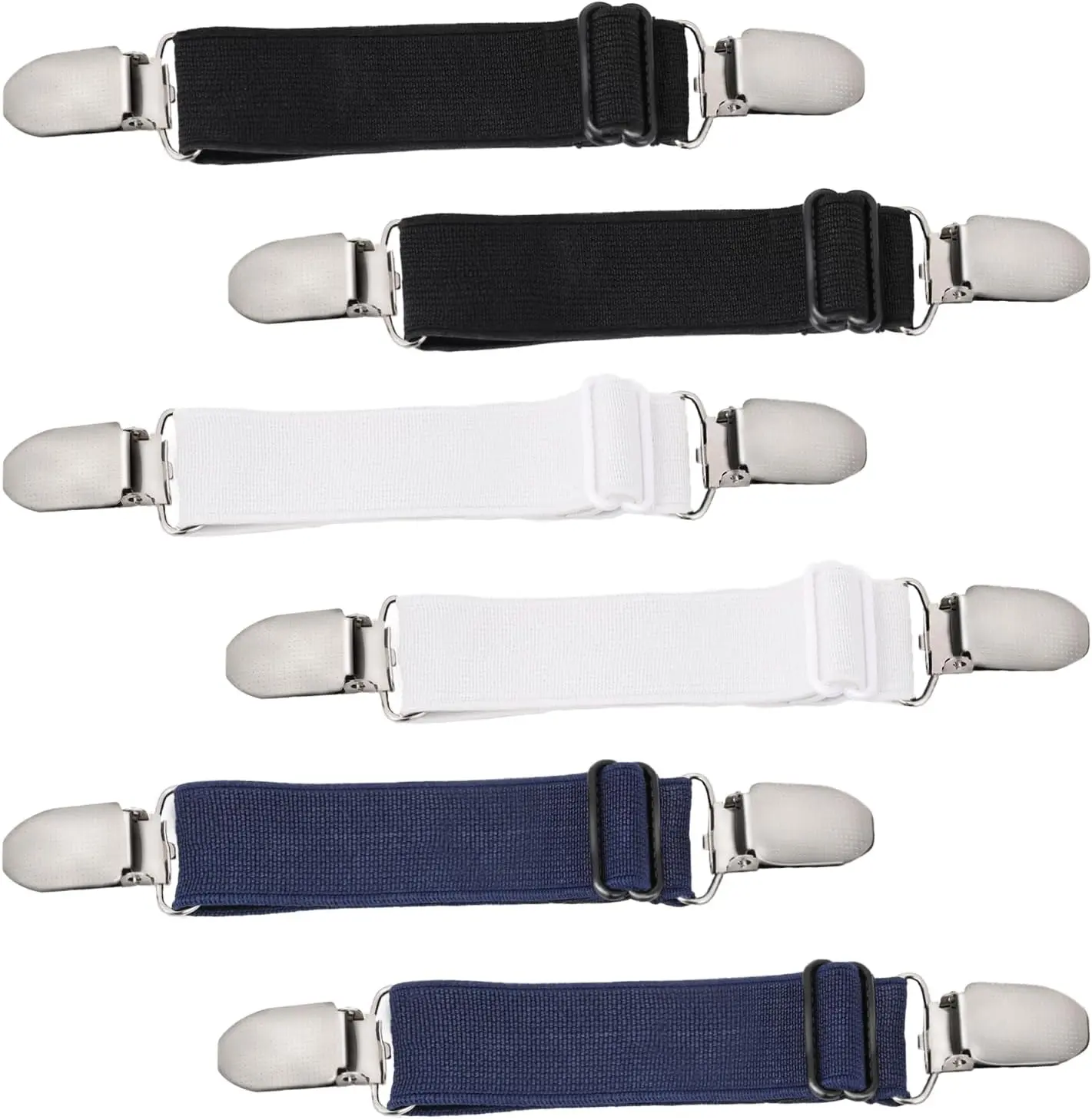 6 Pcs Adjustable Hip Elastic Belt, Elastic Band for Sewing Pant Waist Tightener Pant Elastic Belt Clip Women Men Back Cinch for Jeans Pants Dresses