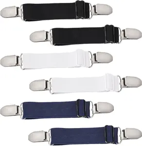 6 Pcs Adjustable Hip Elastic Belt, Elastic Band for Sewing Pant Waist Tightener Pant Elastic Belt Clip Women Men Back Cinch for Jeans Pants Dresses