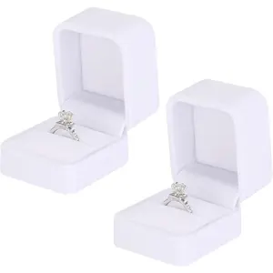 2 count  Ring  Box, Small Rings Storage Boxes for Proposal Wedding Engagement Christmas Valentine's Day, Ring Earrings Stud Holder Display box for Woman Girl