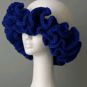 MM Crochet Creation Handmade Blue Crochet Hat Beanie Suitable for All Seasons Versatile Comfortable Handmade Craftsmanship