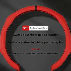 Auto Interior Kit, Nappa Leather, Black with White Stitching, Ultra-Thin, Breathable, Anti-Slip, Quick Spin, All-Season