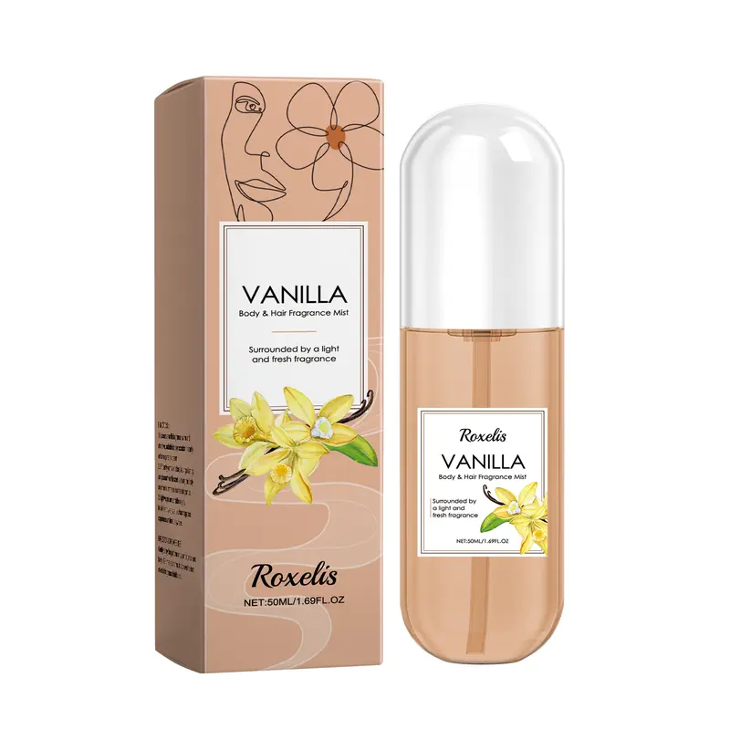 Roxelis Vanilla Body Spray Natural Fresh Light Fragrance Lasting Fragrance Daily Body Hair Perfume Spray