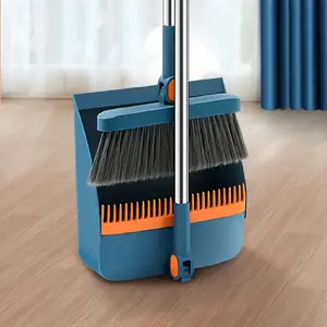 1 set, household broom and sweeping paper, long stem floor cleaning broom, rotatable broom and sweeping paper with ridge teeth, for dust removal, home, kitchen, cleaning accessories, Cleaning supplies, Broom and Dustpan