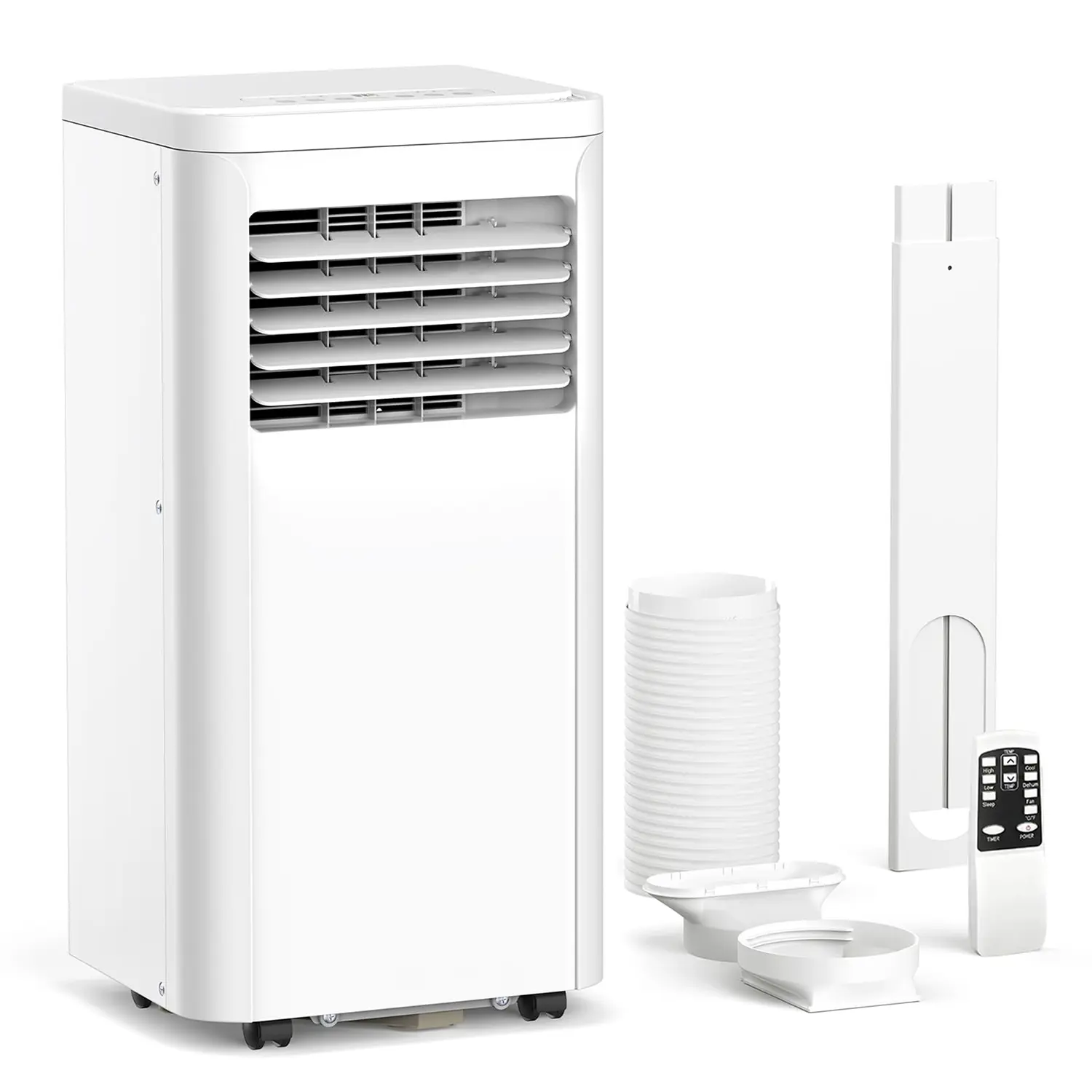 ZAFRO Portable Air Conditioner - 4-IN-1 Quiet System with Cooling Fan, Dehumidifier, Remote Control, Sleep Mode, 24H Timer, 62°F-86°F, Washable Filter, 13.4x11.8x27in for Bedroom, Kitchen, Up to 450 Sq. Ft