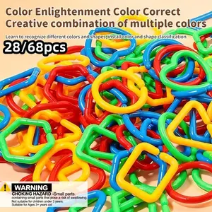 Geometric Ring Toy Set for Kids, Educational Puzzle Rings, Plastic Connectors, Multi-Color Options, Suitable for Ages 3+