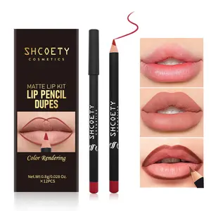 12-Color Matte Lipliner Set - Premium Waterproof Smooth Pencils, Long-Lasting Nude Options for Lip Defining & Filling