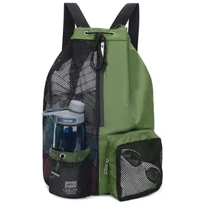 Swimming Bag Mesh Drawstring Backpack with Wet Bag, Beach Backpack, Gym and Exercise Gear Bag, Durable and Practical Design, Swimming Accessories
