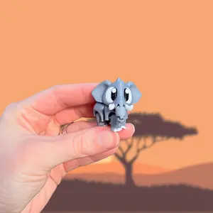Mini Kawaii Elephant Fidget | Elephant Toy | Cute Desk Toy | 3D Printed Elephant Fidget Sensory Toy | 3D Printed Tiny Elephant Desk Companion