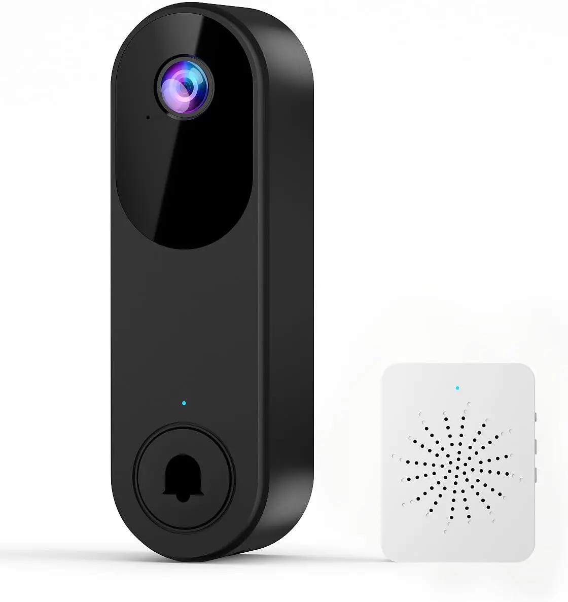 Wireless Smart Video Doorbell Camera with Chime, 2-Way Talk, Night Vision, Cloud Storage, Battery Powered Video Doorbells, 2.4GHz Wi-Fi Compatible