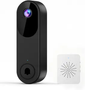 Wireless Smart Video Doorbell Camera with Chime, 2-Way Talk, Night Vision, Cloud Storage, Battery Powered Video Doorbells, 2.4GHz Wi-Fi Compatible