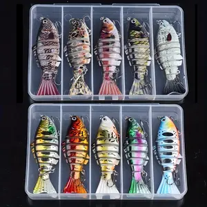 5pcs Fishing Lures Multi Jointed Fish Fishing Kits Slow Sinking Lifelike Swimbait Freshwater and Saltwater Crankbaits for Bass Trout Bass Lures