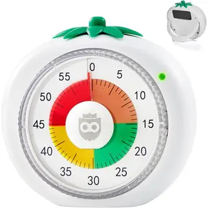 Visual Timer for , 60-Minute Countdown Timers for Classroom Office Kitchen with Silent Operation,  Timer for Teaching with Cute Design, 4-Color Zone  Pomodoro Timers