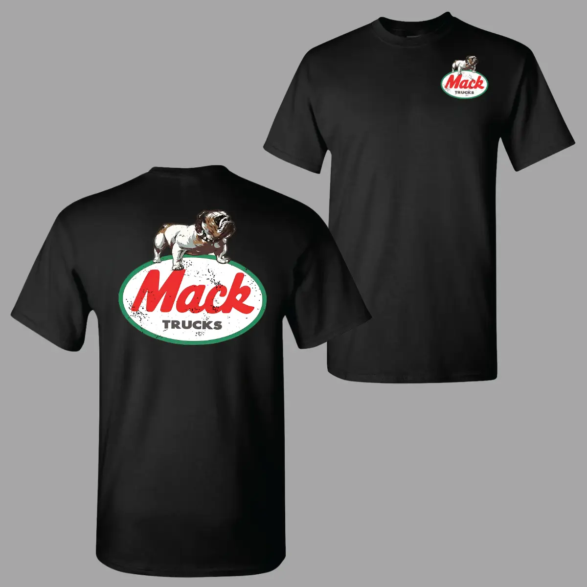 Mack Trucks T-Shirt, Vintage Bulldog Logo Graphic Tee With Classic