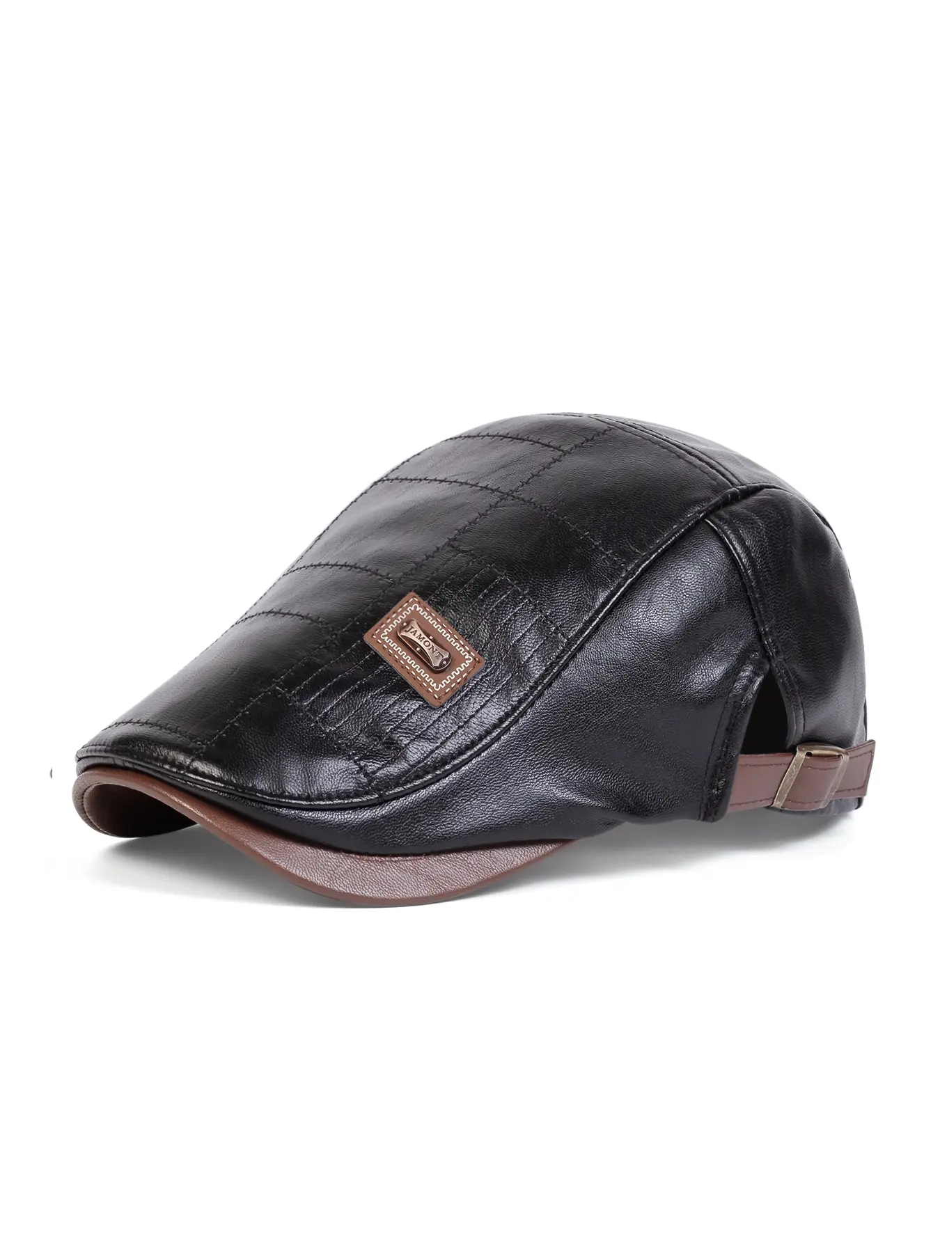 Unisex PU Leather Baseball Cap, Adjustable Fitted Sun Hat, Casual Woven Design for Outdoor Sports, Travel & Beach Activities, Adjustable Sunscreen Hat, Casual Outfits Cap, Adjustable Casual Hats, Fitted Caps