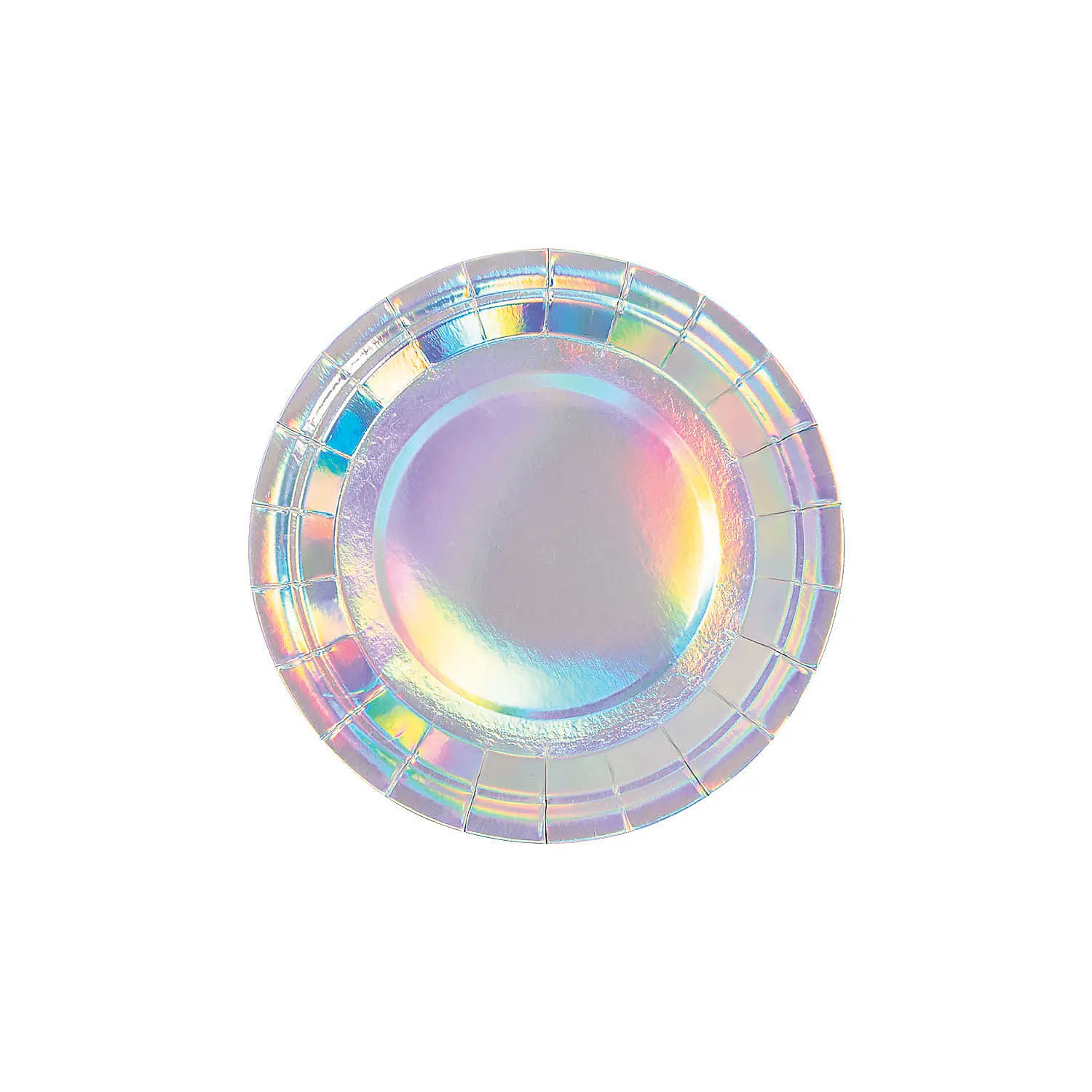 Bulk Bright Confetti Iridescent Paper Dessert Plates - 250 Pc.