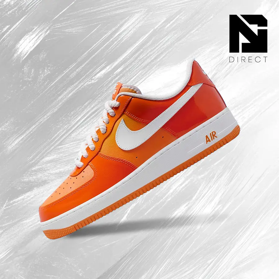 Nike Air Force 1 Low '07Orange White Patent– Men's Lifestyle Sneakers – shoes for man  - Running Shoes, Lightweight Shock-Absorbing Comfort, Breathable Everyday Fit, Gym Training to Street Casual Wear - back to school - HV9405 800