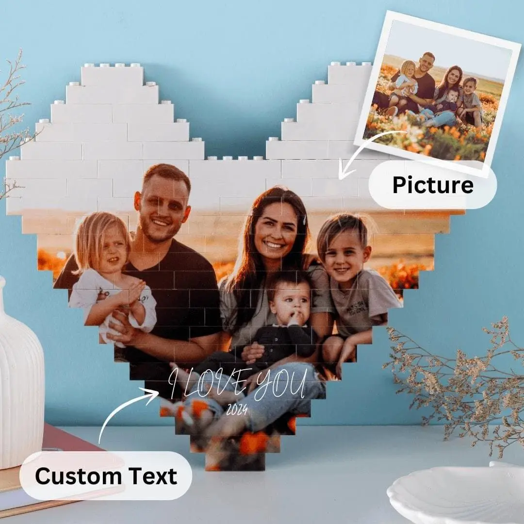 Valentines Custom Photo Building Block, Personalized Puzzle Picture Building Block, Wedding Anniversary Gift, Gifts for Him, Gifts for Her