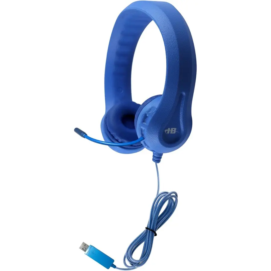 Hamilton Buhl Kid's Flex-Phones USB Headset With Microphone Blue KFX2UBLU