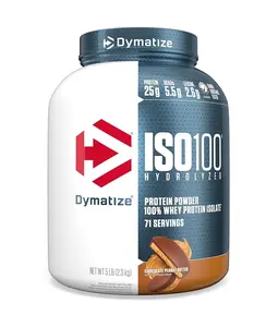 Dymatize ISO100 Hydrolyzed Protein Powder 25g Protein 5.5g BCAAs Gluten Free Fast Absorbing Dietary Fitness Protein Supplement Healthcare Edible