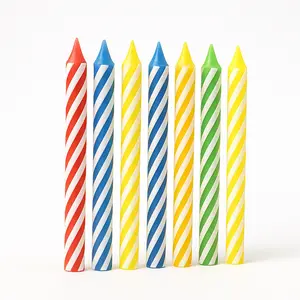 Assorted Spiral Birthday Candles - Vibrant Primary Colors