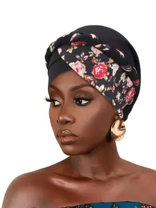 Boho Style Two-Tone Braided Headscarf Hat, Ethnic Wrap-Around Scarf, African Cloth Cap, Turban Hijab, Women's Fashion Accessory