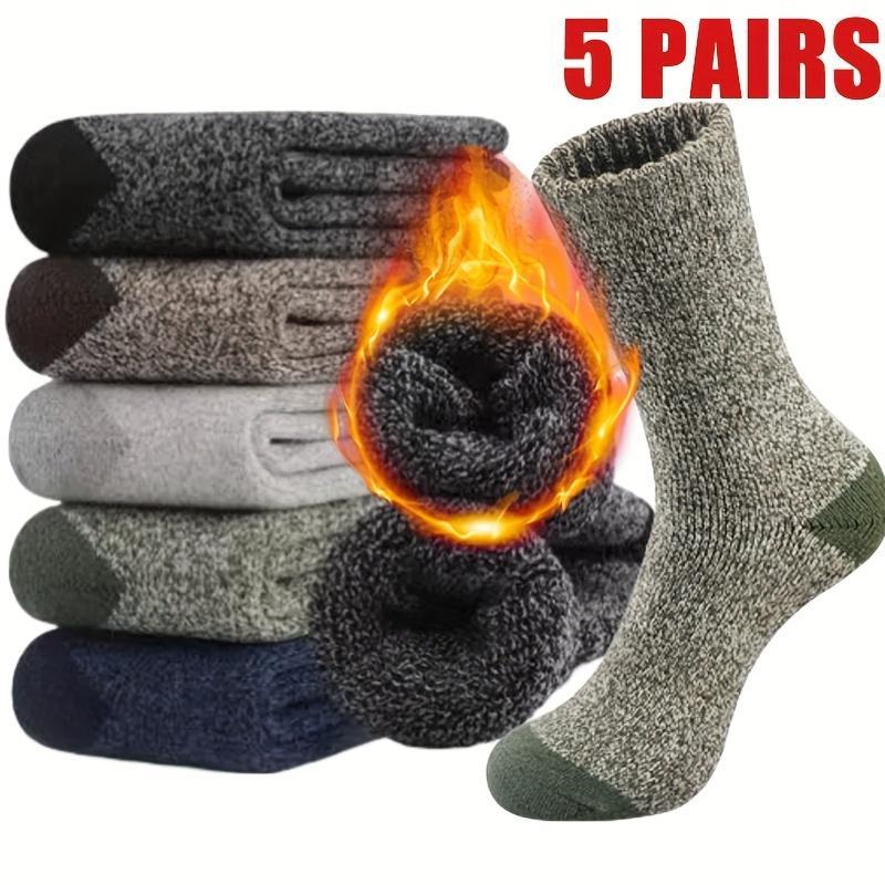 5 Pairs of Men's and Women's Thickened Warm Winter Socks - Soft and Comfortable Knitted Round Head Socks for Cold Weather, Polyester and Elastic Blend Womenswear Bridal Basic Minimalist thigh high socks socks women thigh high socks