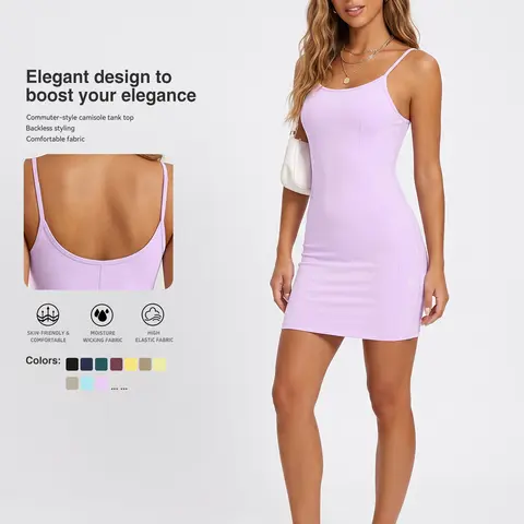 Uncia Active Women's Sleeveless Athleisure Workout Dress - Buttery-Soft Stretch Bodycon Tank with Adjustable Straps, Sportswear Activewear Dress Built for Yoga, Pilates, and Workouts