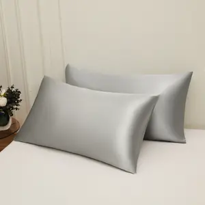2Pcs Pack Solid Satin Pillowcases – Silky Satin Bedding, Soft & Skin-Friendly, Modern Minimalist Design, for Home/Bedroom/Dorm, Standard/Queen/King Sizes