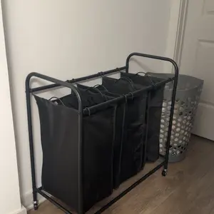 3-Bags Laundry Basket 240L with Heavy-Duty Lockable Wheels and Removable Storage Bag, Suitable for Bedrooms, Living Rooms, and Laundry Rooms - Sturdy and Durable Fabric Storage Box, Laundry Basket, Storage Bucket