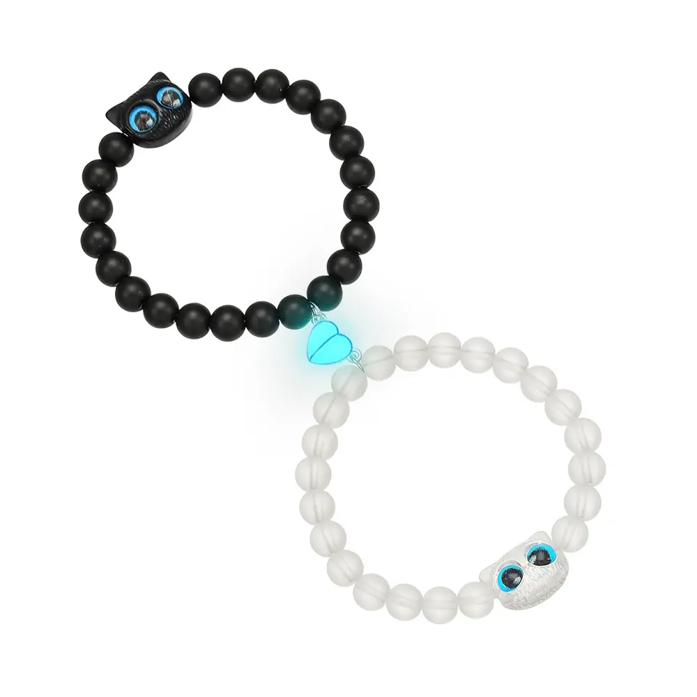 Unisex 2-Piece Adjustable Minimalist Bangle Matching Heart Bracelets, Costume Jewelry, Trendy Couple's Accessory, Ideal for Daily Wear & Party, Birthday Gift