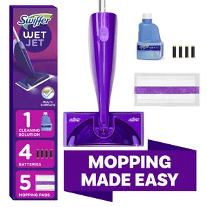 Swiffer Wet Jet Mop, Floor Cleaner for Mopping Wood, Laminate, Tile, Cleaning Set, Fresh Scent