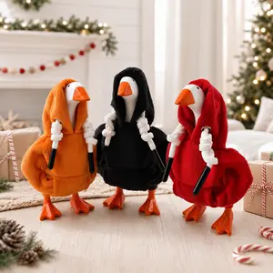 holiday  gifts 7-Inch Resin Goose Desk Statue with Magnetic Beak Funny Desktop Figurine Key Holder for Office Home Decor Housewarming Ornament Silly Decorative Accent