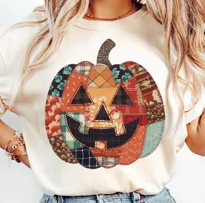 Patchwork Pumpkin TShirt - Sweatshirt - Hoodie, Vintage Fall Halloween Tee, Cozy Rustic Autumn Outfit, Cute Thanksgiving Shirt for Lovers, Floral Pumpkin Shirt