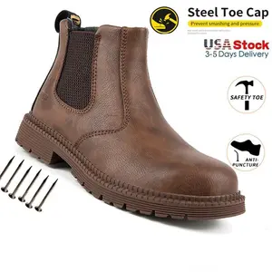 Men's safety shoes, steel toe sports shoes, lightweight work safety boots, men's high top anti puncture work shoes, anti smashing fashion shoes, industrial construction shoes