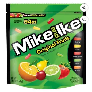 Mike and Ike Original Fruits Sweet Bonbon Candy 54oz Resealable Bag Gluten Free Fat Free Chewy Assorted Fruit Flavored Treats