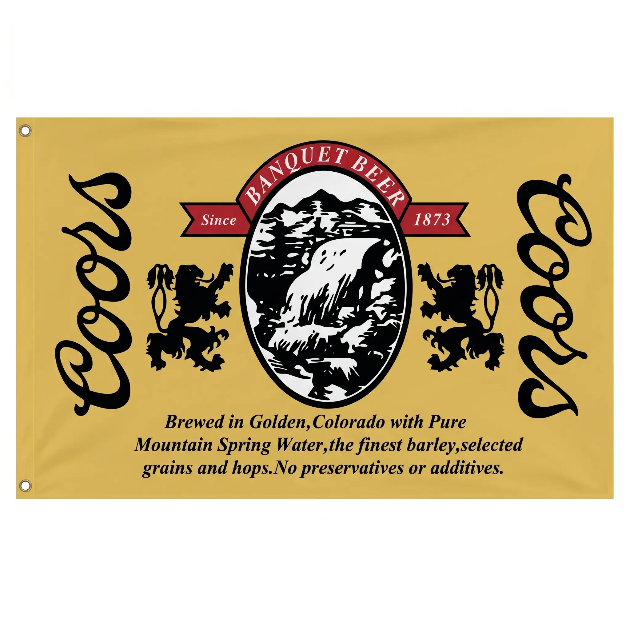 Coors The Banquet Beer Flag Deluxe Indoor Outdoor Banner  - Wall Flag - Room Banner - Dorm Decor - Man Cave - Funny Flag - Frat Flag - College Flag - Wall Tapestry - Garage Banner - Room Flag