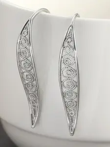 Boho Geometric Hollow Out Dangle Earrings, Long Ear Cuff for Women, Fashion Daily Jewelry Gift, All Seasons Accessory