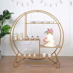 Metal Round Cake Dessert Display Stand 4ft Gold