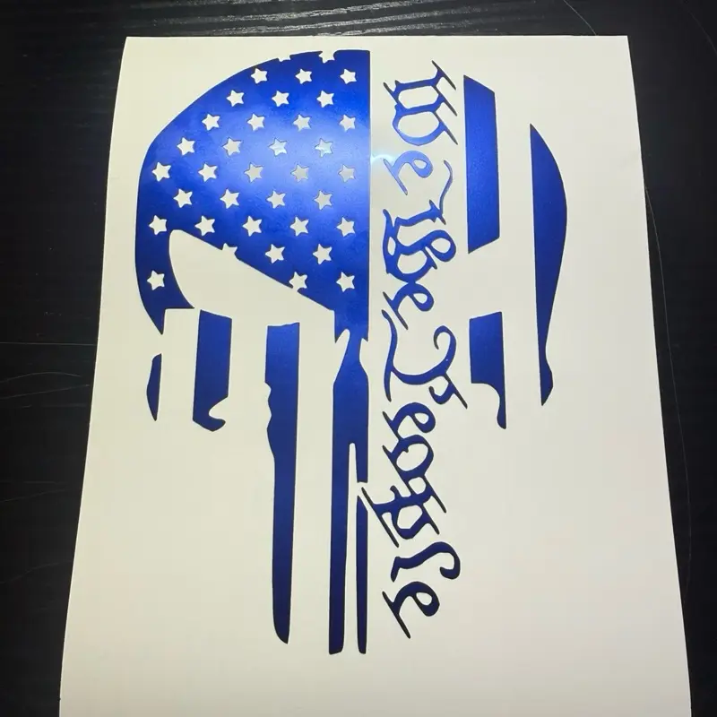 WE THE PEOPLE skull flag vinyl decal car window choose color